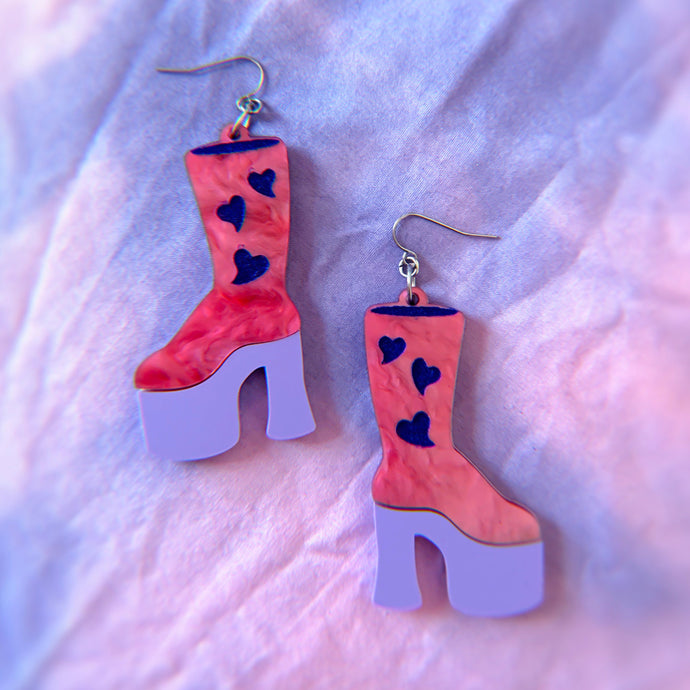 funky boots earrings