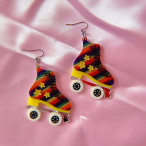 rainbow roller earrings