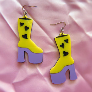 funky boots earrings
