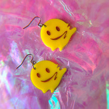 Load image into Gallery viewer, melting face emoji earrings