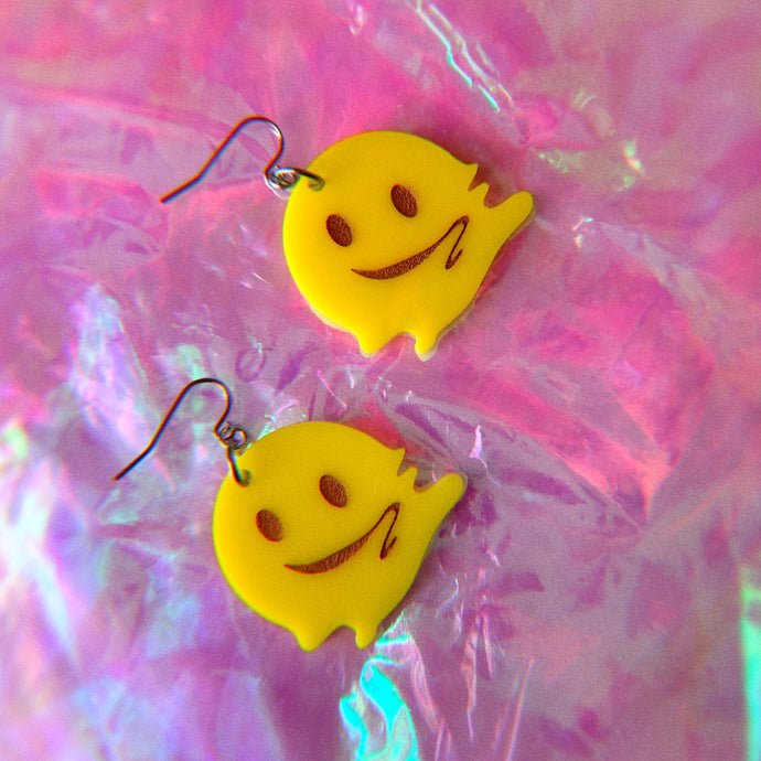 melting face emoji earrings
