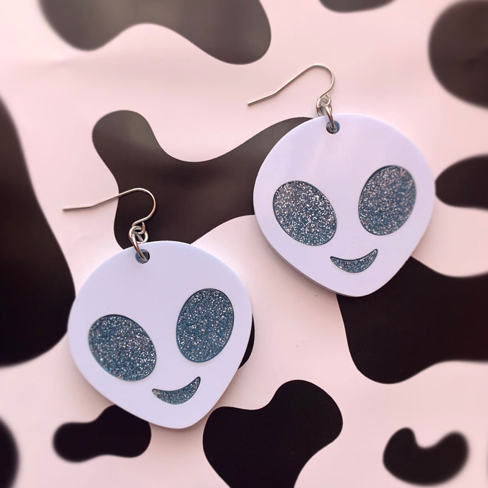 alien emoji earrings
