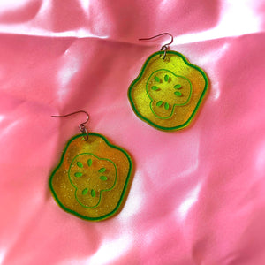 sparkly pickle earrings