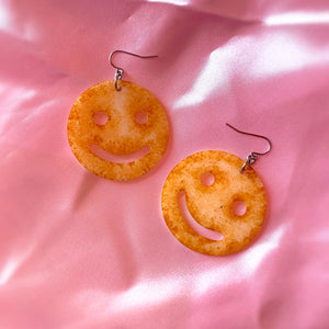 smiley potato earrings