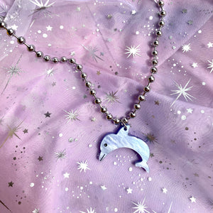 dolphin ball chain necklace