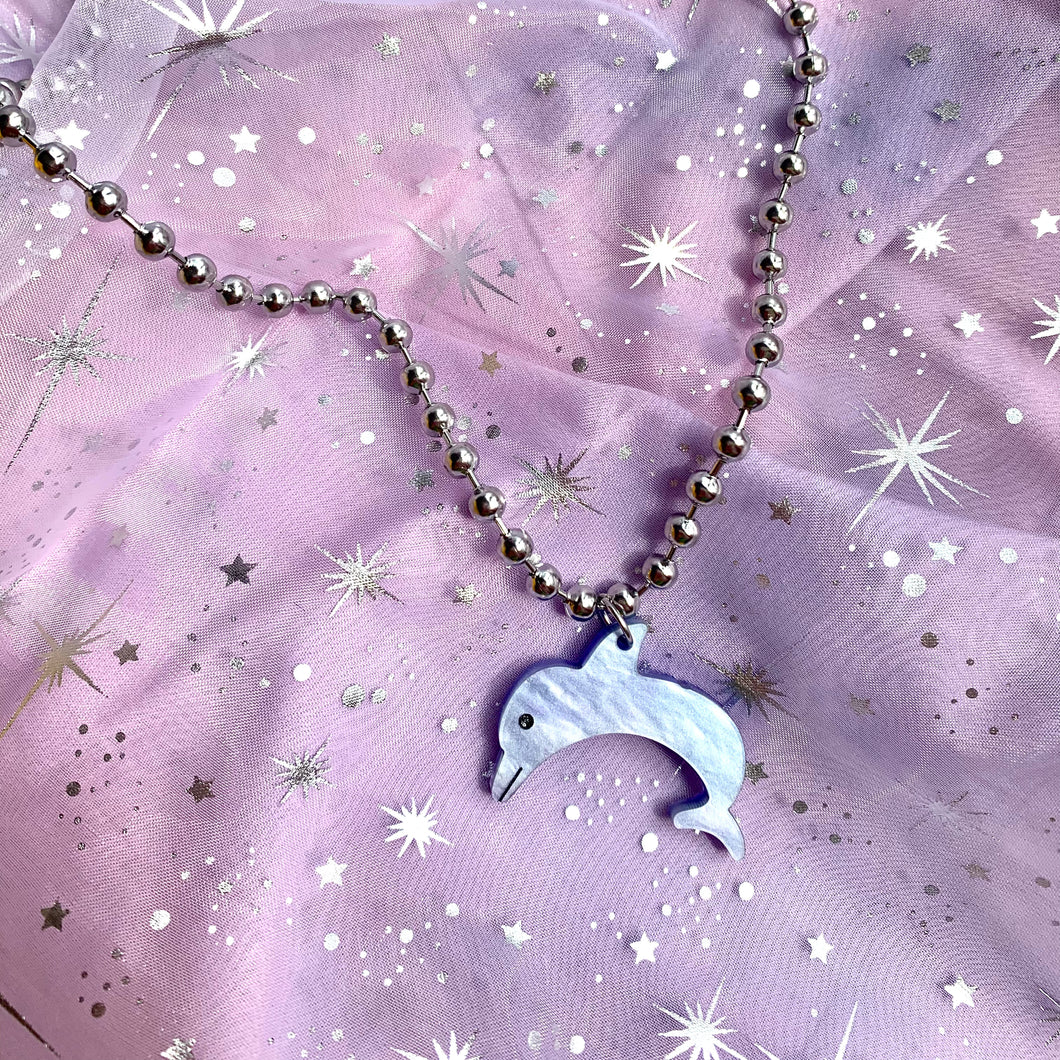 dolphin ball chain necklace