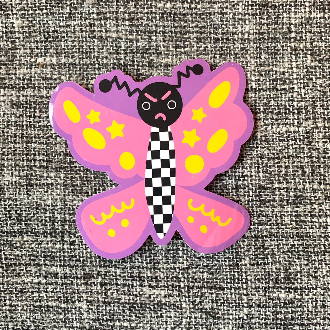 grumpy butterfly sticker