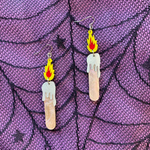 Load image into Gallery viewer, melty candle earrings
